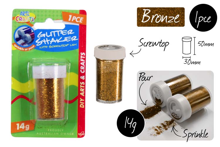 Glitter Shaker Fine 14gm Bronze